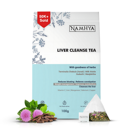 Liver Cleanse Tea+ |  Milk Thistle & Ayurvedic Superherbs for Cholesterol & Fatty Liver | Ayurveda + Science