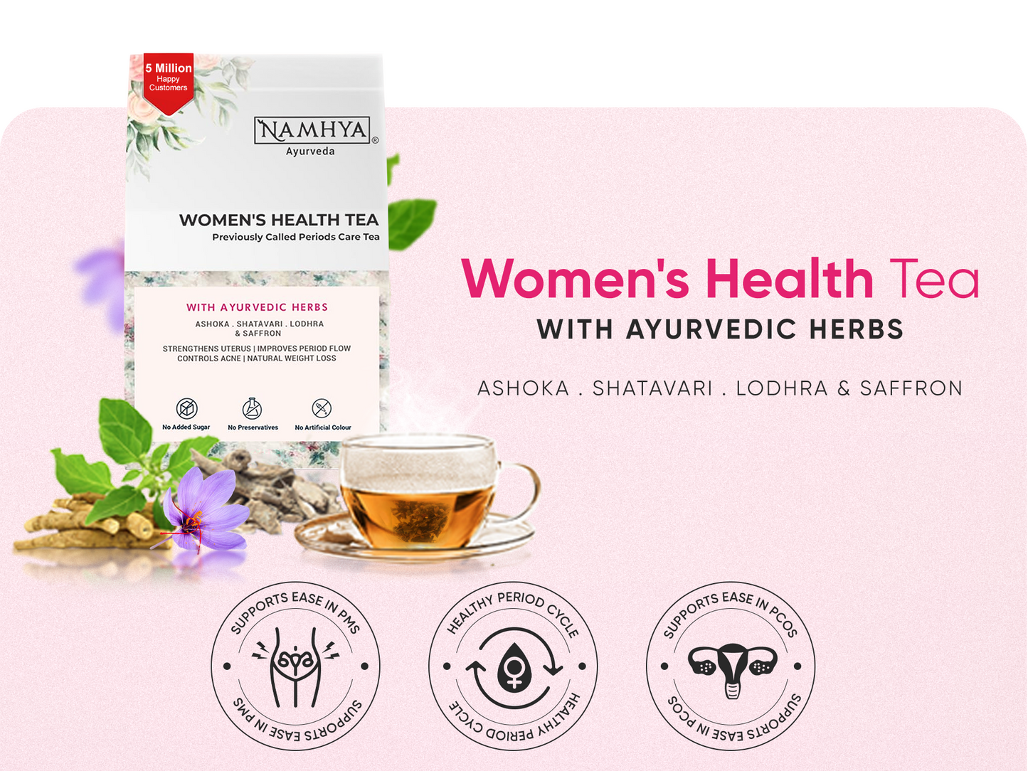 Namhya Women's Health Tea Plus+ ( Periods Care Tea Plus for PCOS & PCOD)