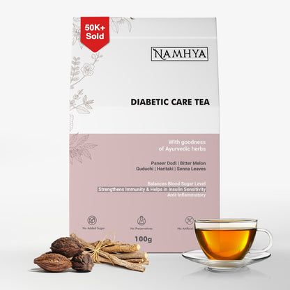 Diabetic Care Tea | 60-Day Natural Ayurvedic Blend For Blood Sugar, Insulin Support & Antioxidant Benefits | Pour - Brew - Balance