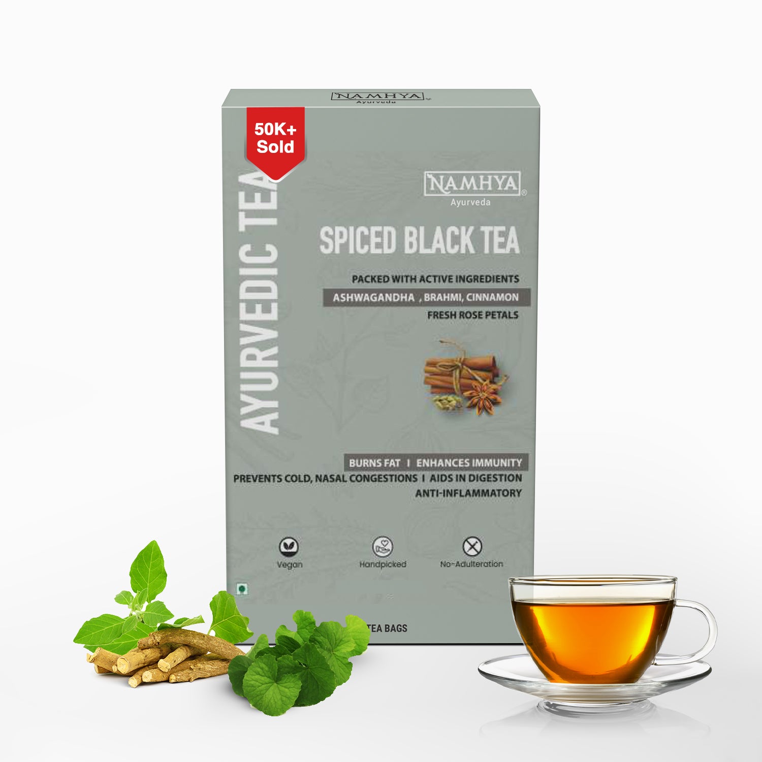 Namhya Spiced Ayurvedic Tea Bags -The Indian Masala Tea with Fresh spi ...
