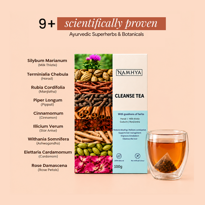 Namhya Longevity Kit | Liver Detox Tea + Cholesterol Care Tea + Psyllium husk | Advanced Ayurvedic Formula for Fatty Liver, Cholesterol & Digestion