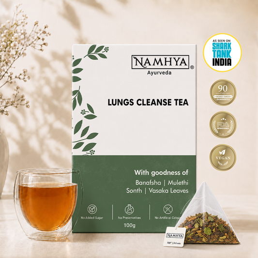 Lungs Cleanse Tea | Ayurvedic Superherbs | Supports Lungs,Throat & Breathing | Breathe 2X Better in 30 Days