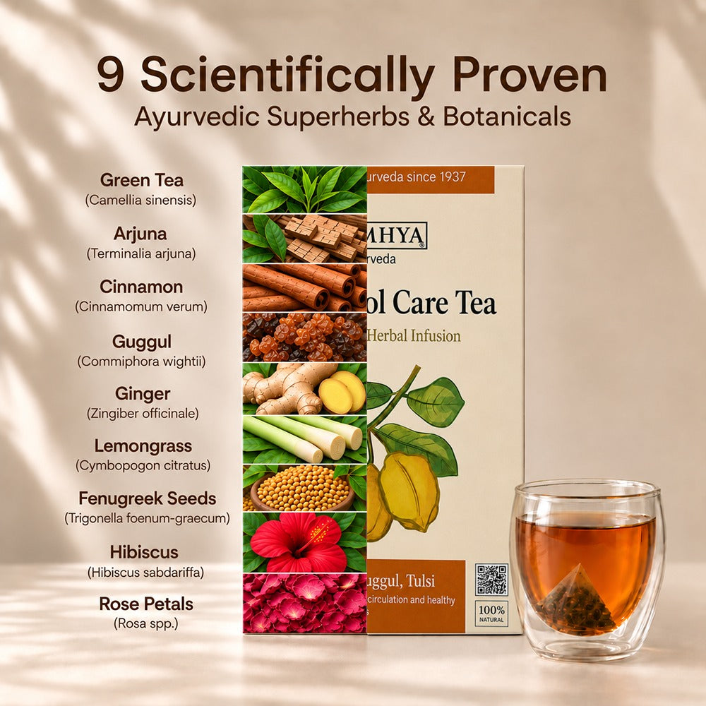 Namhya Cholesterol Care Tea | Ayurvedic Herbal Tea for Heart Health & Cholesterol Balance | 100% Natural, Science Backed - Ingredient List