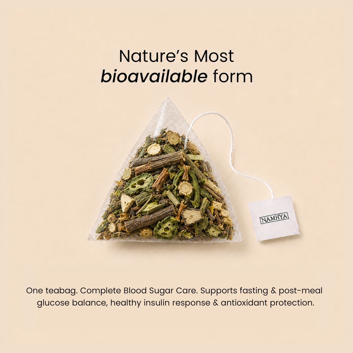 Diabetic Care Tea | 60-Day Natural Ayurvedic Blend For Blood Sugar, Insulin Support & Antioxidant Benefits | Pour - Brew - Balance