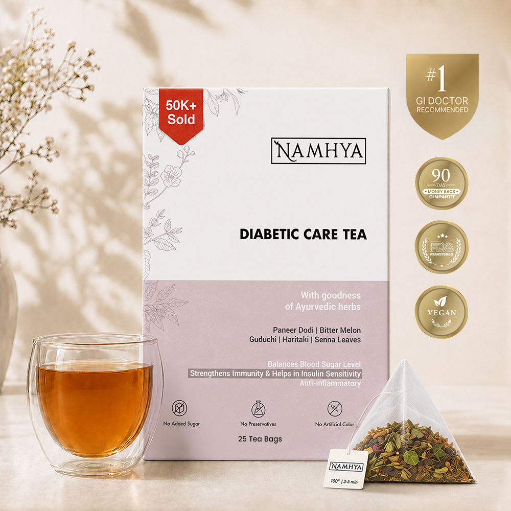 Diabetic Care Tea | 60-Day Natural Ayurvedic Blend For Blood Sugar, Insulin Support & Antioxidant Benefits | Pour - Brew - Balance