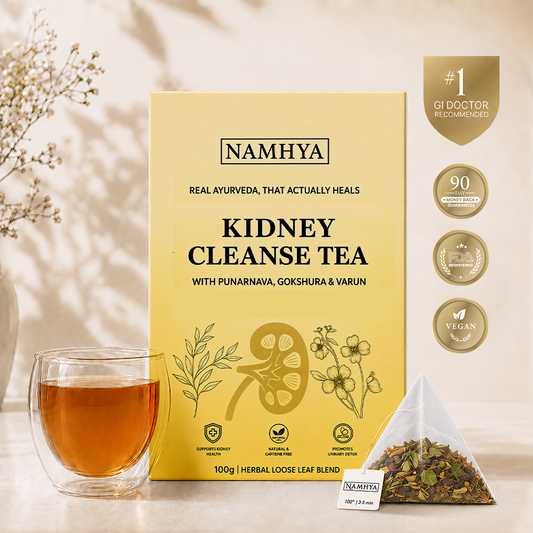 Namhya Kidney Cleanse Tea | 28-Day Ayurvedic Blend for Kidney Detox, Stone Shield & Water-Weight Relief | Sip – Flush – Renew