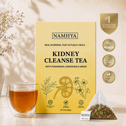 Namhya Kidney Cleanse Tea | 28-Day Ayurvedic Blend for Kidney Detox, Stone Shield & Water-Weight Relief | Sip – Flush – Renew