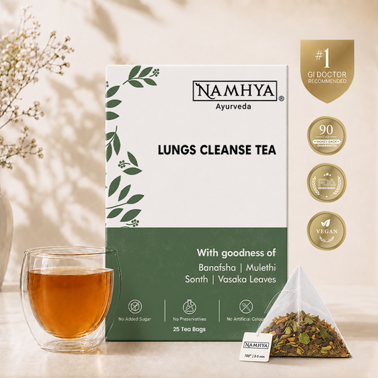 Lungs Cleanse Tea | Ayurvedic Superherbs | Supports Lungs,Throat & Breathing | Breathe 2X Better in 30 Days