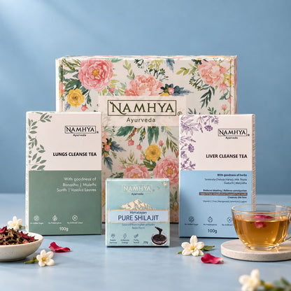 Namhya Men's Self Care Gift Box, Diwali gift set, Diwali gift pack, Diwali gifting, Lungs Cleanse Tea, Liver Cleanse Tea, Himalayan Pure Shilajit, Ayurvedic wellness gifts, men's wellness gift hamper, premium festive gift box, corporate Diwali gifts, luxury Diwali gifts