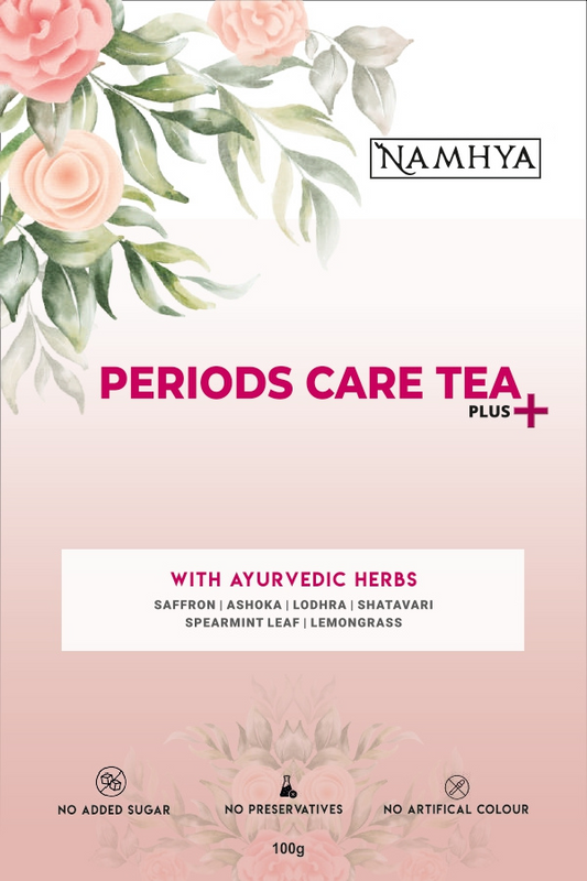 Namhya Periods Care Tea Plus+ | Ayurvedic Blend To Ease Period Discomfort | 30 Tea Bags : Dip, Brew, Sip