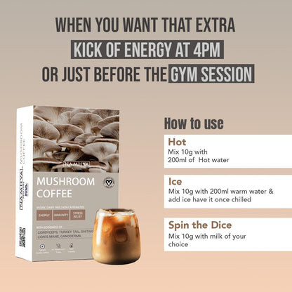 Mushroom Coffee | Lion’s Mane, Reishi & More| Mind-Boosting, Jitter-Free Energy | Focus - Immunity - Energy