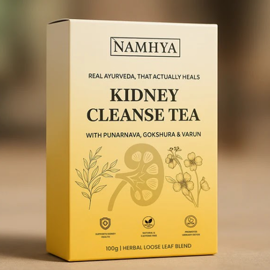 Namhya Kidney Cleanse Tea | 28-Day Ayurvedic Blend for Kidney Detox, Stone Shield & Water-Weight Relief | Sip – Flush – Renew